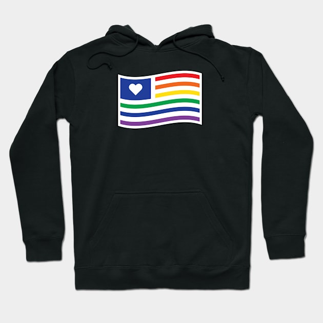 Gay Rights Pride Flag With Heart Hoodie by FeministShirts